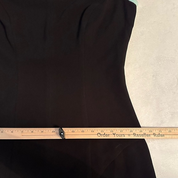 Shoshanna Fit & Flare Textured Skater Mini Dress 8 Black w/ Aqua Top Trim LBD - Picture 6 of 11